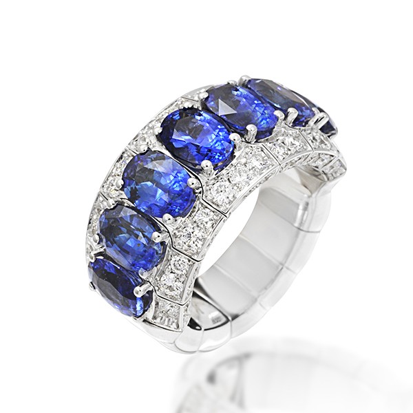 Picchiotti  Xpandable™ Blue Sapphire & Diamond Ring